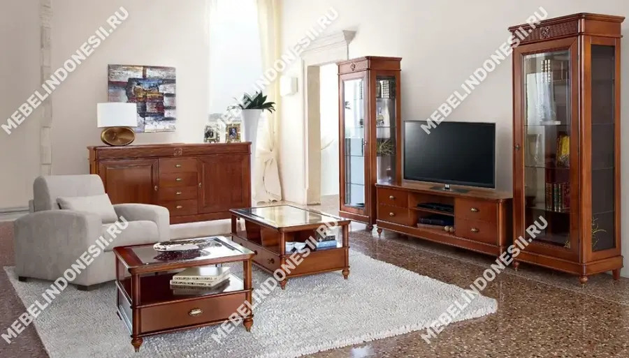 Витрина R/L "Мария Сильва" Слоновая кость MS929-MS939  купить в интернет магазине Мебель из массива. Звоните +7 495 961-63-63 Витрины из массива дерева